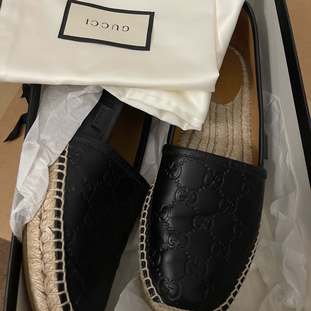 Gucci Signature Leather Espadrilles